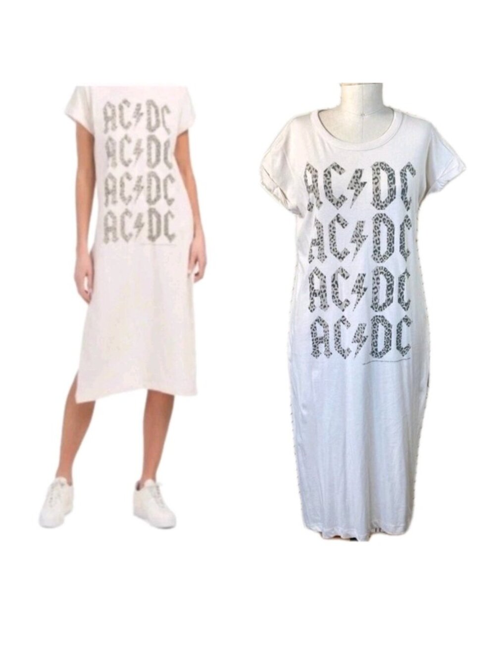 Chaser x Free People Acdc thunderstruck Thsirt Tee Dress